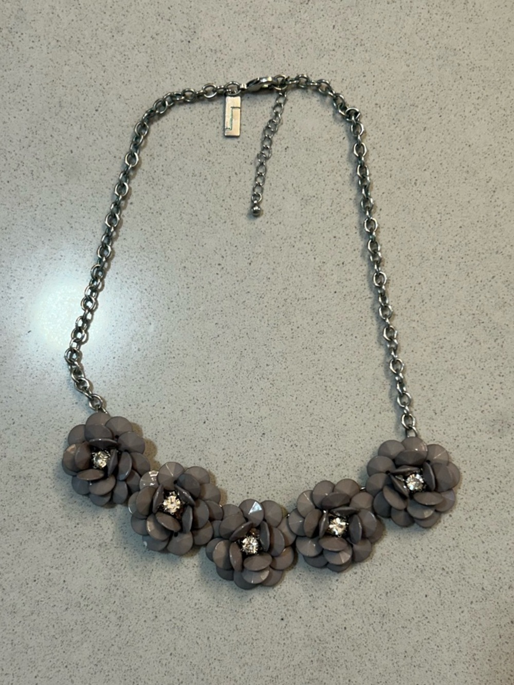 Loft Gray Floral Statement Necklace